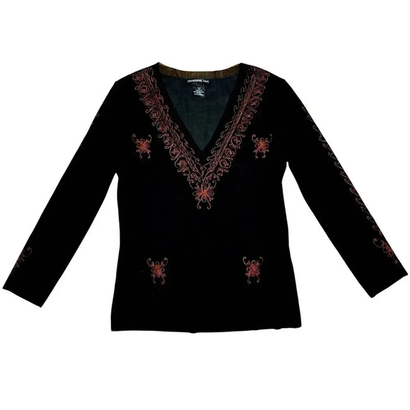 Vivienne Tam Tops - Rare Vintage 90s Vivienne Tam Embroidered Mesh Top- Size 1